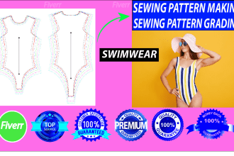 do sewing pattern grading all kind of swimwear within 1 day