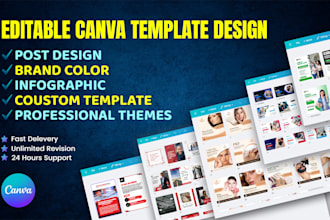 create editable canva graphic design for print and web media