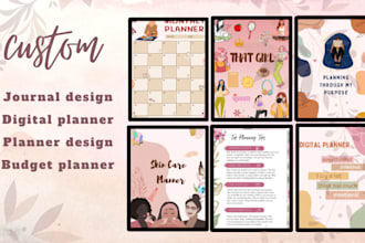 design custom planner, calender, journal, tracker