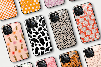 create a trendy phone cases design, mobile covers, and phone case with 2 hours