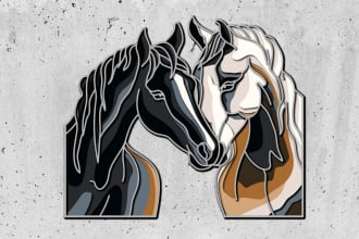 make animal dxf file  laser cutting