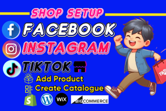 set up instagram shop, facebook shop, tiktok shop and product tagging
