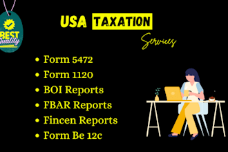 prepare and efile form 5472 and 1120 for non US residents