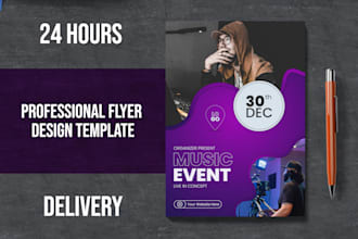 design a professional party or event flyer within 10 hours
