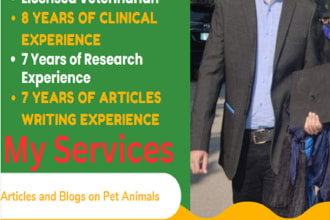 write veterinary and pet articles as a qualified phd veterinarian