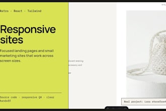 build a responsive astro or react landing page