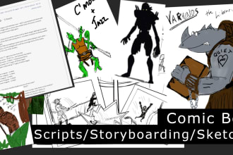 craft a comic script for you including storyboarding and sketches