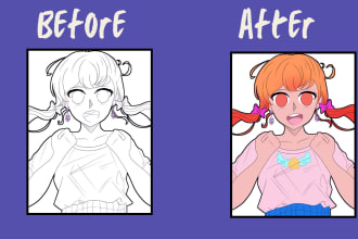 flat color assistant for webcomic, illustration, manga