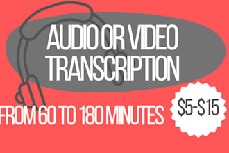 trasnscript your audio or video in portuguese or english