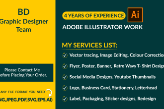 do any graphic design work you need in adobe illustrator