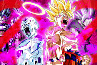 create overlays and thumbnails for dragon ball legends