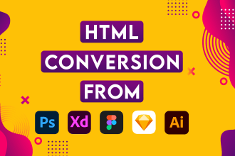 convert figma to html, psd to html, xd to html and bootstrap website