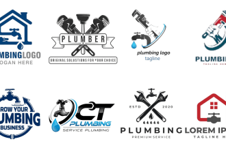 design electrician, plumber, solar, and construction logo