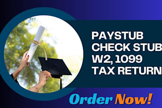 do paystub, check stub, stub w2, 1040,1099 and tax return