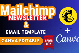 design a mailchimp newsletter and email template in canva