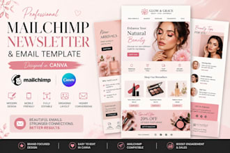 design a mailchimp newsletter and email template in canva