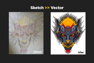 sketch to vector, redraw logo, vectorize, convert to vector, vector tracing