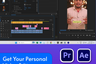be your video editor for reels, shorts, tiktok, per month subscription available