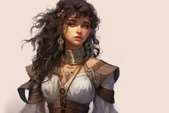 draw a fantasy character or dnd illustration for you