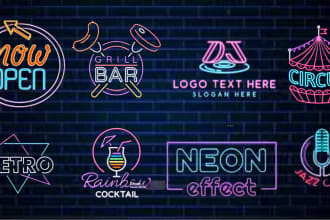 replicate your logo design or text in neon style