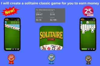 develop solitaire classic game for you to earn money