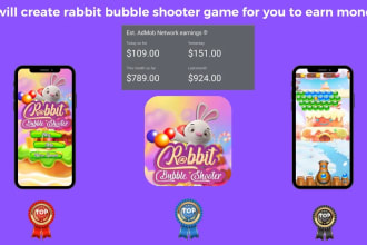 develop rabbit bubble shooter game for you to earn money