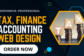 design professional tax, finance, accounting website, landing page