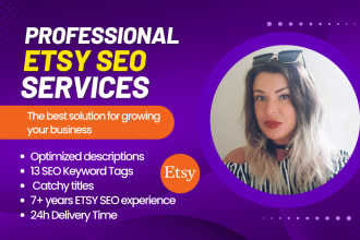 write etsy listings in german, SEO titles, tags and product descriptions