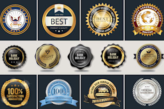 design web badge , seal wax , rubber stamp , award logo or certification stamp