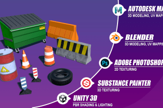 model and texture any 3d game prop or asset