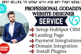 design godaddy landing page, hubspot landing page, godaddy website, framer exp