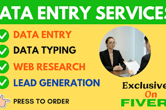 do fast data entry, web research, PDF to excel,copy paste expert