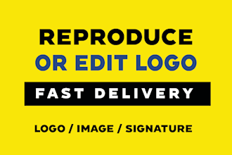 remake, redo, recreate, resize, edit logo jpg,png to vector