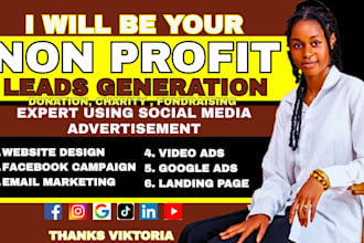 charity leads, non profit website, fundraising, donation facebook ads google ads