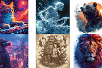 do graphic t shirt design using midjourney ai prompt