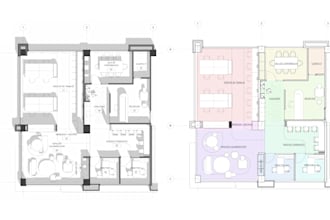 draw architectural floor plan, elevation, section in cad