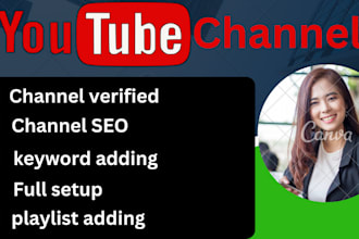 create youtube channel with logo,banner,intro,outro,SEO