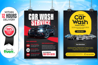 design rental car wash auto repair detailing flyer ad pricelist eddm direct mail