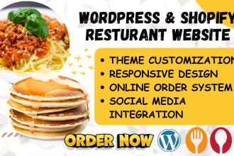 design restaurant website on wordpress with online ordering system