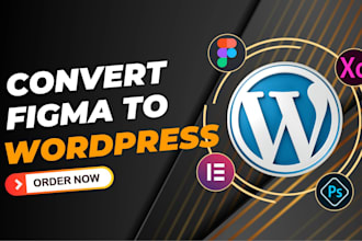 do landing page design figma to html or figma to wordpress using elementor
