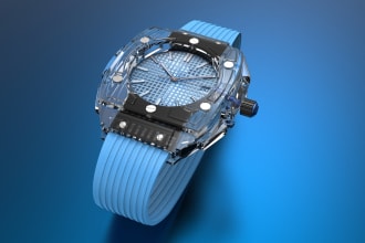 design a watch with 3d modelling and rendering