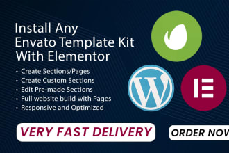 install and edit any envato template kits with elementor
