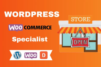 create woocommerce website, wordpress ecommerce website or online store