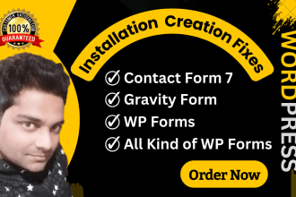 create, fix contact forms 7, wpform, gravity, formidable for wordpress