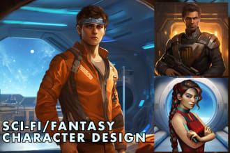 draw your sci fi character illustration or fantasy concept art