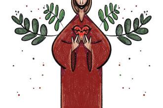 draw cute catholic illustrations for your book or ebook