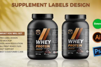 do preworkout whey protain supplement label design