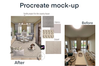 create before after room transformation with textile design