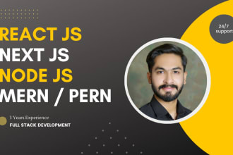 develop web apps, dashboard, CRM in react, next, node js