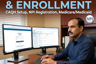 do provider credentialing, caqh setup, and npi enrollment for US practices